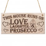 Love Prosecco Home Decor  Funny Poem Hanging Wooden Plaque Gift