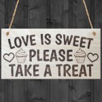 Love Is Sweet Please Take A Treat Cute Wedding Cake Plaque Sign