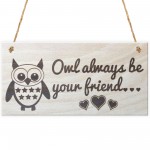 Owl Always Be Your Friend Novelty Friendship Cute Plaque Gift