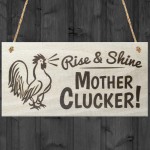 Funny Cockerel Rooster Plaque Sign Chicken Cock Hen Garden Gift