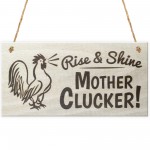 Funny Cockerel Rooster Plaque Sign Chicken Cock Hen Garden Gift
