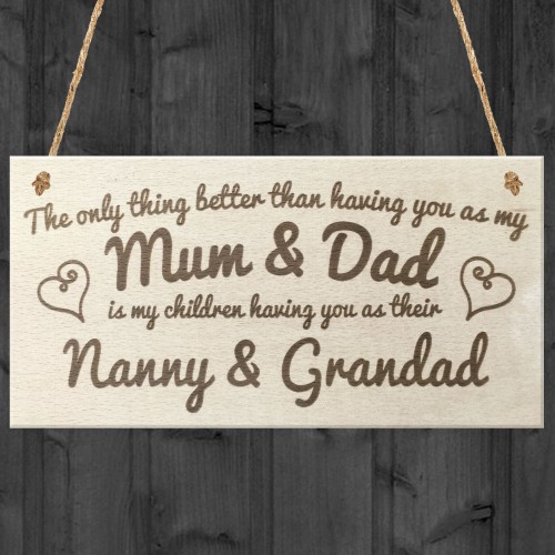 Mum Dad Nanny & Grandad Shabby Chic Plaque Gift Sign