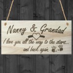 Nanny & Grandad Love To The Stars & Back Wooden Plaque