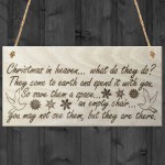 Christmas In Heaven Decoration Memorial Quote Plaque Gift