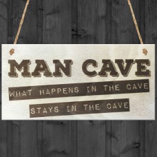Man Cave Novelty Wooden Hanging Plaque Funny Sign Gift