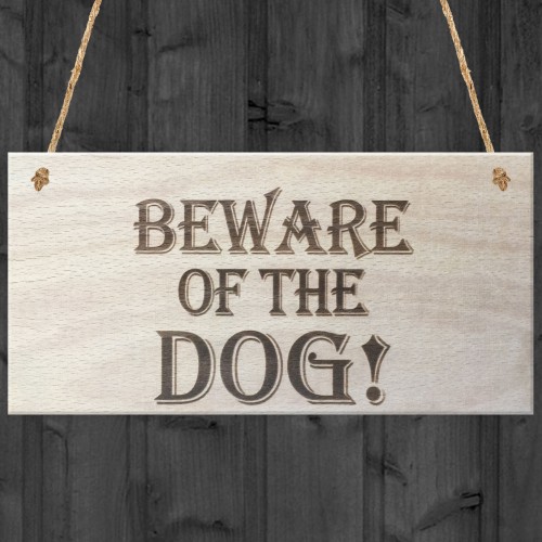 Beware Of The Dog Wooden Hanging Shabby Chic Plaque Gift