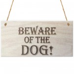 Beware Of The Dog Wooden Hanging Shabby Chic Plaque Gift