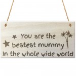 Bestest Mummy In The World Wooden Hanging Plaque Love Gift Sign