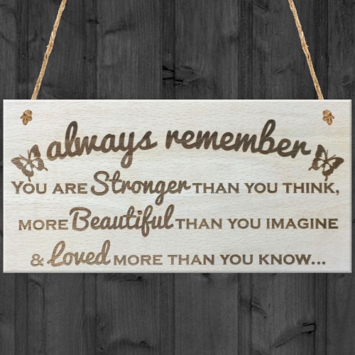 Always Remember Wooden Hanging Plaque Friendship Love Sign 