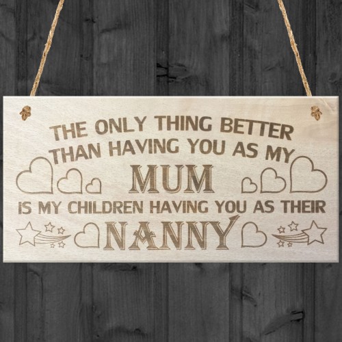 My Children Having You As Their Nanny Love Gift Plaque Sign