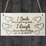 I Smile Because You're My Uncle Wooden Plaque Gift Sign