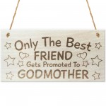 Only The Best Friends Get Promoted To Godmother Plaque Sign