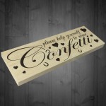 Help Yourself To Confetti Freestanding Wooden Plaque Wedding 