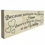 Heaven At Our Wedding Freestanding Wooden Plaque Memorial Sign