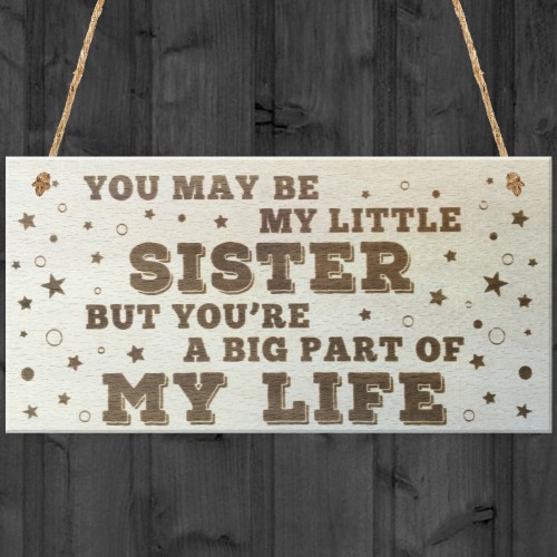 Little Sister Big Part Of My Life Wooden Hanging Plaque 