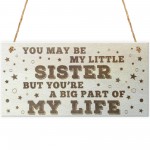 Little Sister Big Part Of My Life Wooden Hanging Plaque 