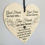 True Friends Are Here Forever Wooden Hanging Heart