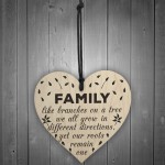 Family Roots Remain One Wooden Hanging Heart