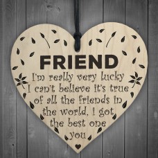Friend The Best One Is You Wooden Hanging Heart