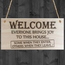 Everyone Brings Joy To This House Wooden Hanging Plaque