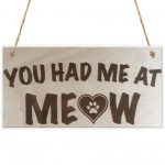 You Had Me At Meow Novelty Wooden Hanging Plaque