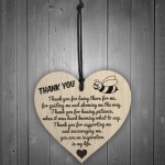 Thank You For Being There For Me Wooden Hanging Heart