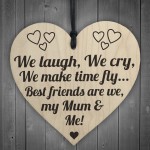 Best Friends My Mum & Me Wooden Hanging Heart Plaque