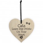 Cats Leave Paw Prints On Your Heart Wooden Hanging Plaque
