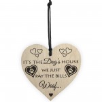 Its The Dogs House Novelty Wooden Hanging Heart Plaque