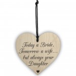 Bride Wife Daughter Wooden Hanging Heart Wedding Plaque