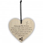 Missing You This Christmas Wooden Hanging Memorial Heart Plaque