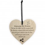 Missing You This Christmas Wooden Hanging Memorial Heart Plaque