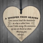 A Whisper From Heaven Wooden Hanging Heart Memorial Plaque