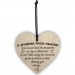 A Whisper From Heaven Wooden Hanging Heart Memorial Plaque