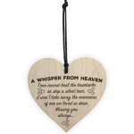 A Whisper From Heaven Wooden Hanging Heart Memorial Plaque