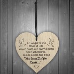 Angel Book Of Life Wooden Hanging Memorial Heart Plaque