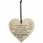 Angel Book Of Life Wooden Hanging Memorial Heart Plaque