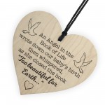 Angel Book Of Life Wooden Hanging Memorial Heart Plaque